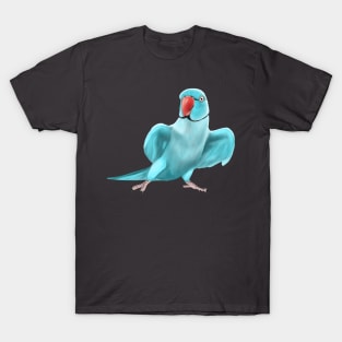 Blue Indian Ringneck Parrot T-Shirt